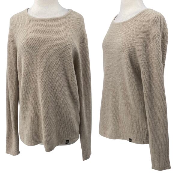Belstaff Crewneck Sweater Wool Cashmere Round Neck Made in Italy Beige Womens XL - Picture 1 of 11